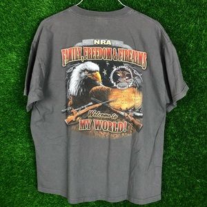 NRA America Family Freedom Firearms National Riffle Association Gun Tee Shirt